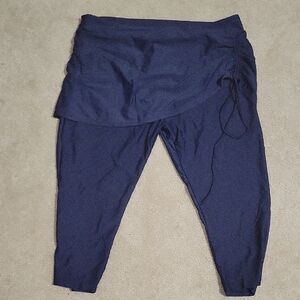 Eccupper Navy Blue Leggings with Wrap Skirt